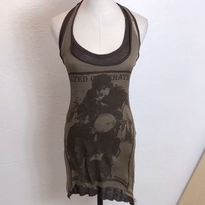 Print chiffon overlay top